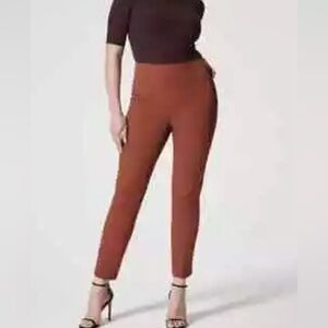 New Womens Spanx On the Go Slim Straight Ankle Pants Bronze Glow Size Small